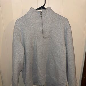 Men's Gray Half-Zip Sweater
